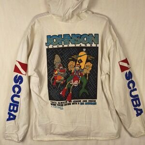 Vintage 1990s Big Johnson's Graphic Scuba Mermaid Ocean Light Jacket size Large